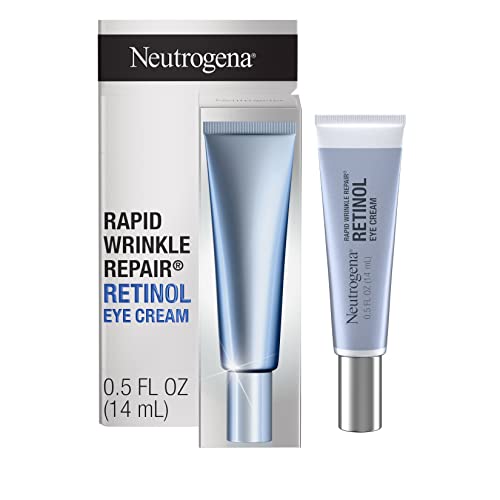 Neutrogena Rapid Wrinkle Repair Retinol Eye Cream for Dark Circles, Daily Anti-Aging Under Eye Cream with Retinol & Hyaluronic Acid to Fight Fine Lines, Wrinkles, & Dark Spots, 0.5 fl. oz