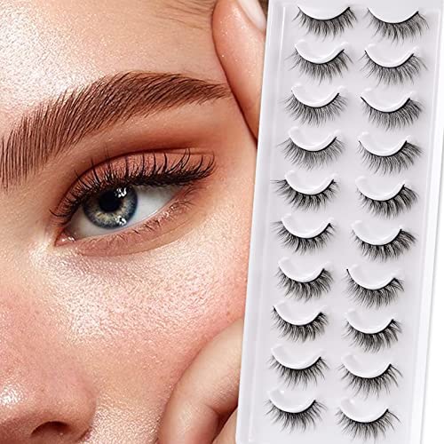 OBEYA 5 Style Multipack False Eyelashes Natural Look 10 Pairs Different False Lashes Strip Eyelashes Variety Pack12mm Medium 3D Cat Eye Fake Eyelashes Reusable Lightweight Soft Face Strip Lashes by Obeyalash ( 5 Style Mix)