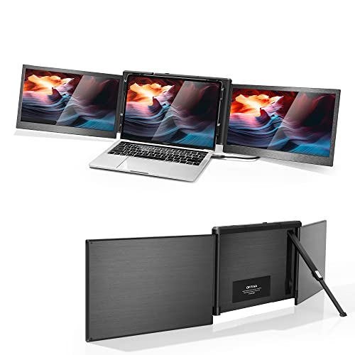 OFIYAA P2 PRO Triple Portable Monitor for Laptop Screen Extender Dual Monitor 13.3'' FHD 1080P IPS Display Type-C/PD/TF Support M1/M2 MacBook, for 13.3''-16.5'' Notebook Computer Mac Windows Phone