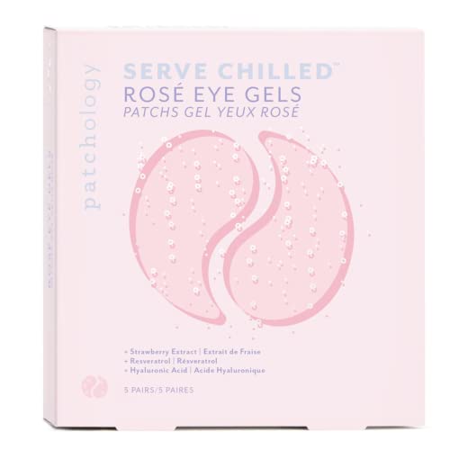 Patchology Serve Chilled Rosé Hydrating Under Eye Patches for Dark Circles, Beauty & Personal Care Eye Patch, Under Eye Mask, Eye Patches, Eye Masks for Dark Circles, Undereye Patches, 5 Pairs