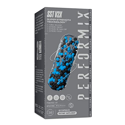 PERFORMIX SST Extreme V2X Thermogenic Supplement - 60 Capsules - Focus, Energy Boost for Men and Women - Caffeine, TeaCrine, Vitamin B12, BioPerine