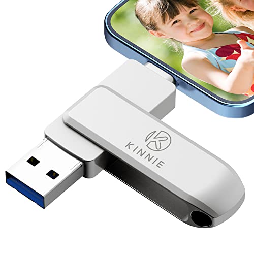 Photo Stick for iPhone Flash Drive 64GB,K KINNIE Photo Stick External Storage for iPhone Save More Photos and Videos.High Speed USB3.0 Flash Drive for iPhone Compatible with iPhone/ipad/Android/PC.