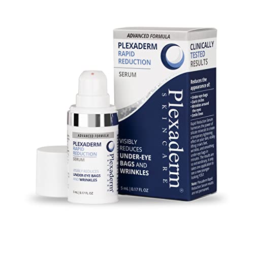 Plexaderm Rapid Reduction Eye Serum - Advanced Formula - Anti Aging Serum Visibly Reduces Under-Eye Bags, Wrinkles, Dark Circles, Fine Lines & Crow's Feet Instantly - Instant Wrinkle Remover for Face