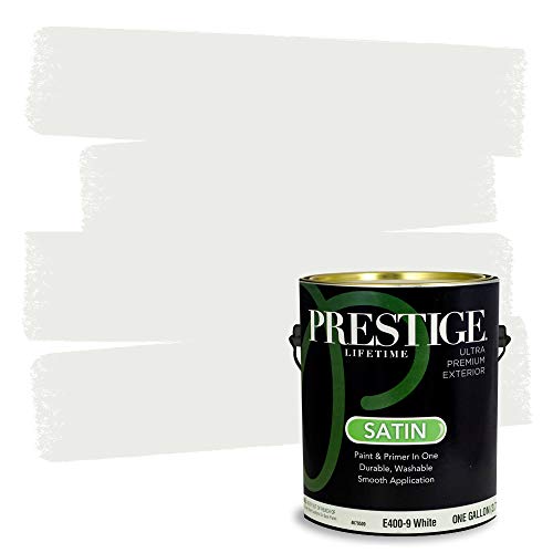 Prestige Paints E400-9 Exterior Paint and Primer in One, 1 gallon, White