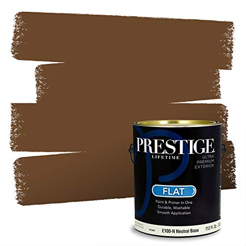 PRESTIGE Paints Exterior Paint and Primer In One, 1-Gallon, Flat, Comparable Match of Sherwin Williams* Sturdy Brown*