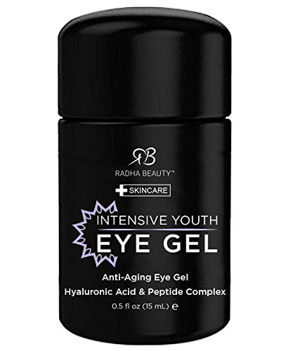 Radha Beauty Eye Cream for Puffiness, Dark Circles, Wrinkles and Bags - The Most Effective Eye Gel for Every Eye Concern - All Natural Ingredients - 0.5 fl oz