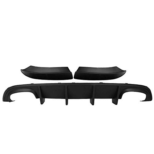 Rear Diffuser & Side Aprons Compatible With 2015-2022 Dodge Charger SRT, Quad Exhaust Unpainted PP 4 Fin Spoiler Valance Chin Rear Lip by IKON MOTORSPORTS