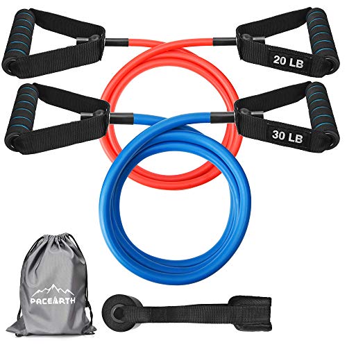 Resistance Bands Set Physical Therapy with Handles 59 inches Longer Exercise Bands with Upgraded Door Anchor and Waterproof Carry Bag Training Tubes for Resistance Training, Home Workouts…