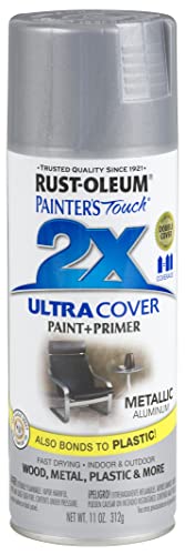 Rust-Oleum 249128 Painter's Touch 2X Ultra Cover, 11 Ounce (Pack of 1), Metallic Aluminum, 12 Ounce