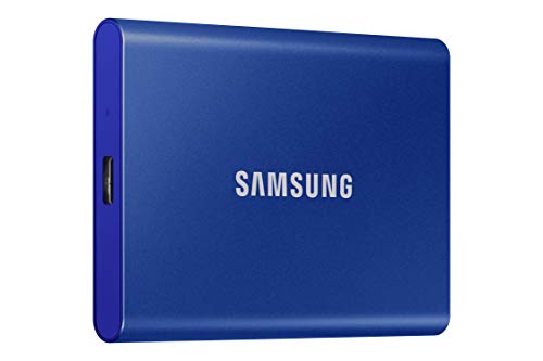 SAMSUNG T7 1TB, Portable SSD, up to 1050MB/s, USB 3.2 Gen2, Gaming, Students & Professionals, External Solid State Drive (MU-PC1T0H/AM), Blue