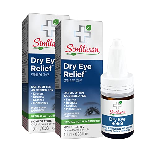 Similasan Dry Eye Relief Eye Drops, for Temporary Relief from Dry or Red Eyes, Itchy Eyes, Burning Eyes, and Watery Eyes, 0.33 Fl Oz (Pack of 2)