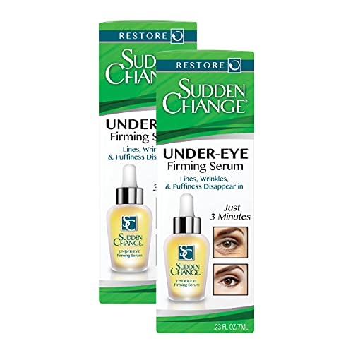 Sudden Change Under-Eye Firming Serum - Decreases Under-Eye Puffiness, Lines, Wrinkles & Bags - Wear With or Without Makeup - Works in Under 3 Minutes (0.23 oz, Pack of 2)