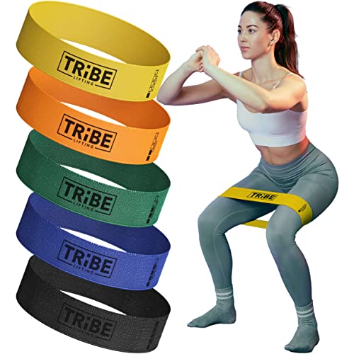 Tribe Lifting Fabric Resistance Bands for Working Out - Booty Bands for Women and Men - Exercise Bands Resistance Bands Set - Workout Bands Resistance Bands for Legs - Fitness Bands for Legs and Butt