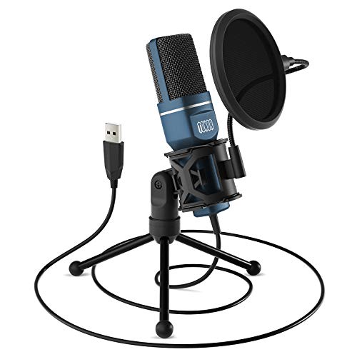 USB Microphone, TONOR Computer Cardioid Condenser PC Gaming Mic with Tripod Stand & Pop Filter for Streaming, Podcasting, Vocal Recording, Compatible with Laptop Desktop Windows Computer, TC-777