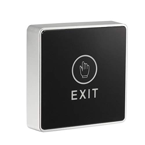 uxcell Touch Sensor Door Exit Release Button NO/NC/COM Switch with LED Indicator for Access Control 86mmx86mm Panel Black 12V 3A