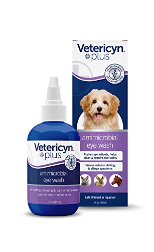 Vetericyn Plus All Animal Eye Wash. Safe and Effective Solution to Flush Irritated Eyes, Great for Daily Eye Care, Helps Relieve Pink Eye and Allergies Symptoms. Safe for All Animals (3 oz/89 mL)