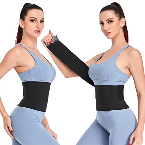 Waist Trainer For Women Lower Belly Fat,10FT Waist Trimmer Wraps for Stomach Weight Loss,Comfortable Workout Bandage Tummy Waist Trimmer Belt (Black 10FT)