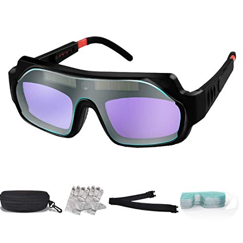 ZHRMJZG Welding Glasses True Color View -1/1/1/2 Optical Clarity Welding Goggle Protective Mask Solar Automatic Dimming Professional Eye Protection PC Glasses