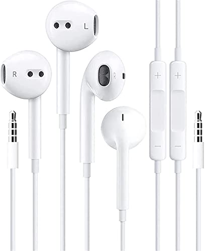2 Pack Wired Apple Earbuds/Headphones/Earphones with 3.5mm Wired Earbuds [Apple MFi Certified] with Mic, Volume Control Compatible with iPhone,iPad,iPod,Computer,MP3/4,Android Most 3.5mm Audio Devices