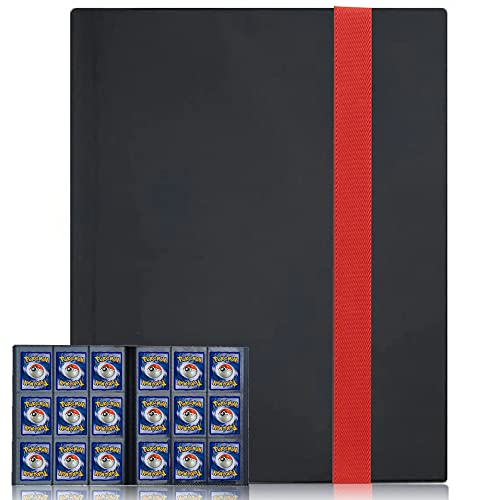 540 Pockets Card Binder Holder, FOME 9-Pocket PU Leather Trading Card Binder 30 Sheets Fits for 540 Cards Collector Album Holder with BandClosure Carrying Case Binder for Yugioh MTG and Other TCG