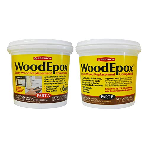 Abatron WoodEpox Kit - 2 Quart - 2-Part Structural Epoxy Adhesive and Wood Hardener - Wood Filler Putty