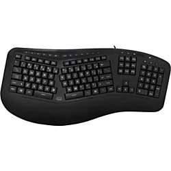 Adesso Tru-Form 150 3-Color Illuminated Ergonomic Keyboard AKB-150EB