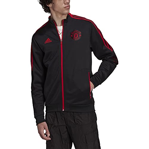 adidas Men's 2021-22 Manchester United Anthem Jacket (Black/Real Red, XX-Large