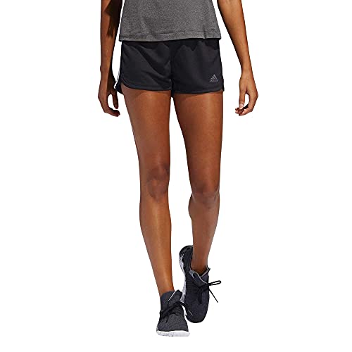 adidas womens Pacer 3-Stripes Knit Shorts Black/White Small