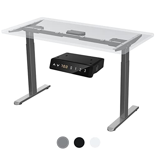 AIMEZ0 Dual Motor Electric Sit Stand Desk Standing Desk Frame Adjustable Height 27.4-45.6 inches Gray