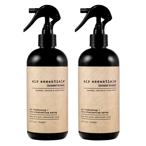 Air Essentials Air Freshener & Odor Eliminator Spray - Made with Pure Essential Oils - Lavender Blossom - 12 Ounce - 2 Pack