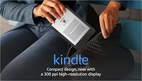 All-new Kindle (2022 release) – The lightest and most compact Kindle, now with a 6” 300 ppi high-resolution display, and 2x the storage - Black