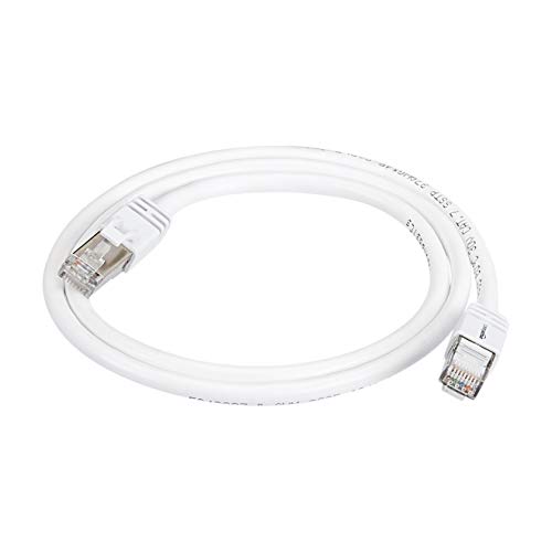 Amazon Basics RJ45 Cat 7 High-Speed Gigabit Ethernet Patch Internet Cable, 10Gbps, 600MHz - White, 3-Foot