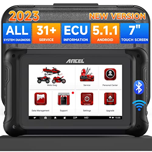 ANCEL MT700 Motorcycle Obd2 Scanner Diagnostic Tool for Harley/Honda/Yamaha/Victory/Indian/Polaris/BRP Scanner, ABS Check Engine Code Reader with Oil Light Reset, 35+ Function, Android