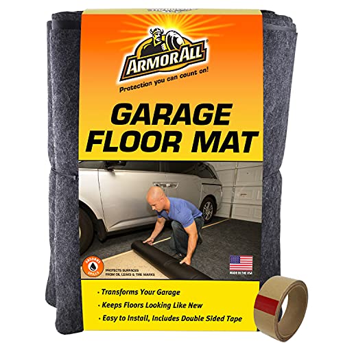 Armor All Original XL Garage Floor Mat, (22' x 8'10"), (Includes Double Sided Tape), Protects Surfaces, Transforms Garage - Absorbent/Waterproof/Durable (USA Made) (Charcoal)