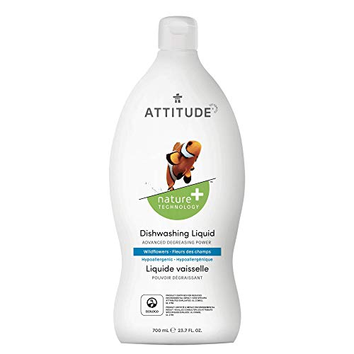 ATTITUDE Dish Detergent PlantBased Hypoallergenic EcoFriendly Fl. Oz. Package May Vary, Wildflowers, 23.7 Fl Oz