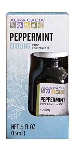 Aura Cacia 100% Pure Peppermint Essential Oil | 100% Pure Therapeutic Grade | 15 ml (0.5 fl. oz.) in Box | Mentha piperita