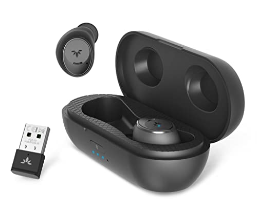 Avantree Ace M10 - Wireless Earbuds for PC Laptop Computer with USB Adapter, Bluetooth 5.2, Noise Cancelling Mic for Clear Calls, Connecting with Phones for Music, aptX Adaptive, 36Hrs