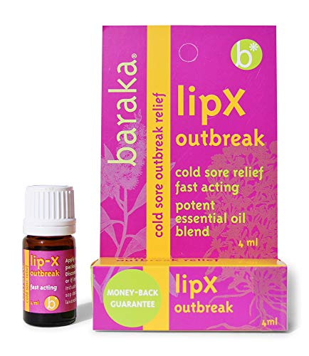 Baraka LipX Outbreak - Fast Acting Organic All Natural Lip Blister Remedy and Fever Blister Relief for Cold Sore Outbreaks with Essential Oils