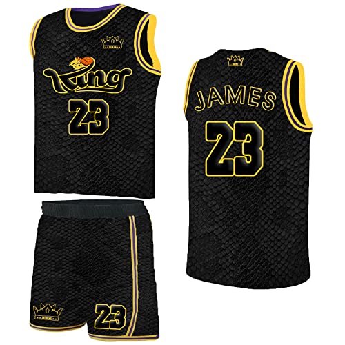 Basketball King Fans #8 - #24 Youth & Kids Unisex Jersey-Hip Hop Clothing for Party Jersey with Short (Large, King)