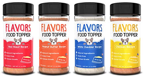 BEAUMONT BASICS Flavors Food Topper for Dogs - All 4 Recipes Gift Pack - Natural, Human Grade, Grain Free - Perfect Seasoning, Gravy, and Kibble Sprinkle for Picky Dog- Pack of 4-3.1oz Bottles