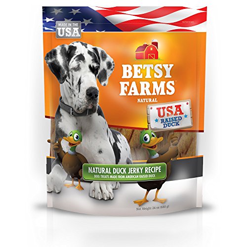 Betsy Farms Natural Duck Jerky Recipe Dog Treats- Duck Jerky Dog Treats, 24 Oz