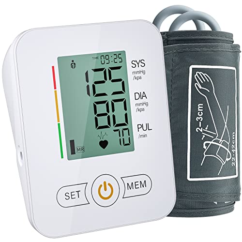 Blood Pressure Monitor, Blood Pressure Machine Extra Large Cuff Upper Arm, BP Cuff Automatic Upper Arm with 22-42 cm Wide-Range Large Cuff 60 Groups Reading Memory for Home Use