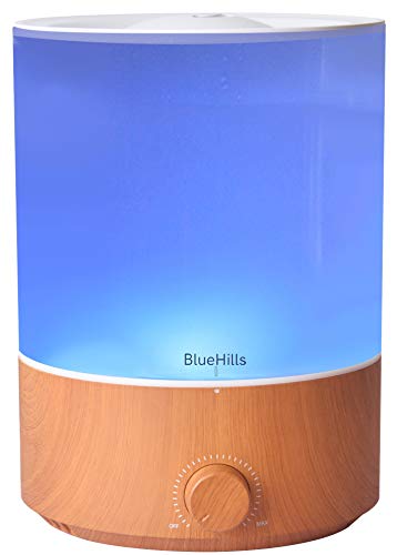 BlueHills Premium 4000 ML XL Essential Oil Diffusers - 70 Hour Run Aromatherapy Diffuser & Air Humidifier Mist for Large Room - 7 LED Colors Oil Diffuser Essential Oils for Home w/ Auto Shut Off E403