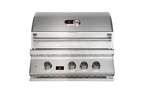 Bonfire CBB3-NG Natural Gas Grill, Drop-In Outdoor BBQ Grill for Built-In Kitchen, With Infrared Burner and Rotisserie Kit, 304 Stainless Steel