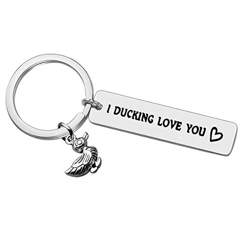 Boyfriend Girlfriend Jewelry Gifts I Ducking Love You Keychain for Husband Wife Couples Lover Funny Couple Keychains Gift from Girlfriend Wife Birthday Gift Husband Keychain