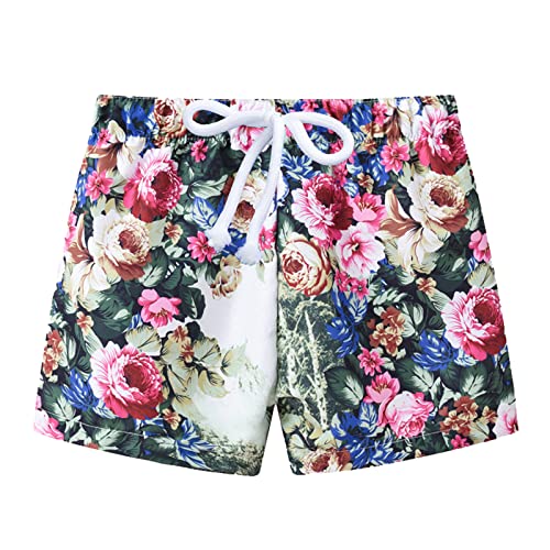 Boys Swim Trunks Stretch Quick Dry Swim Shorts Elastic Waist Drawstring Short Pants with Pocket with Mesh Lining Navy