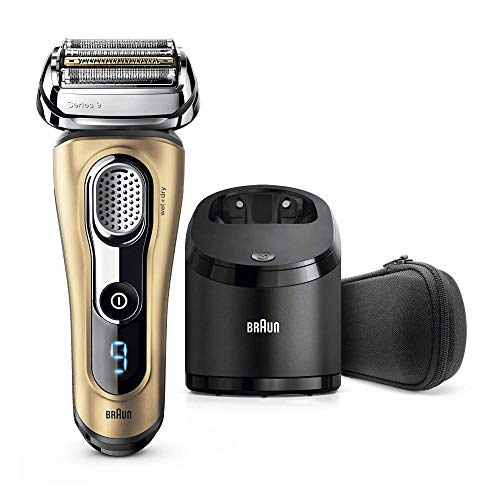 Braun 9299cc Series 9 Men's Electric Beard Trimmer with Blade, Cleaning Station and Travel Case Gold Edition