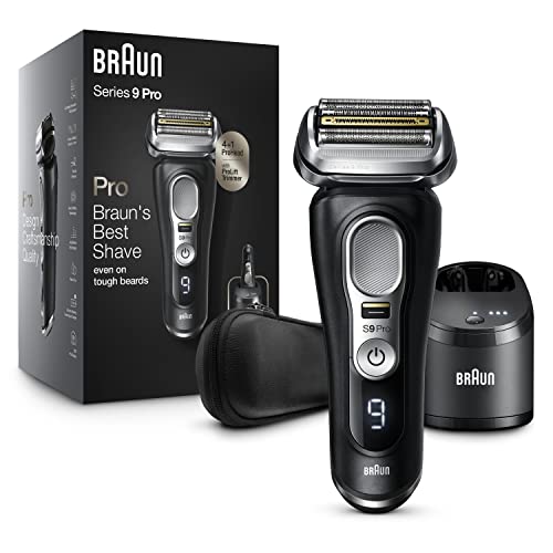 Braun Electric Razor, Waterproof Foil Shaver for Men, Series 9 Pro 9460cc, Wet & Dry Shave, With ProLift Beard Trimmer for Grooming, 5-in-1 Cleaning & Charging SmartCare Center Included, Atelier Black