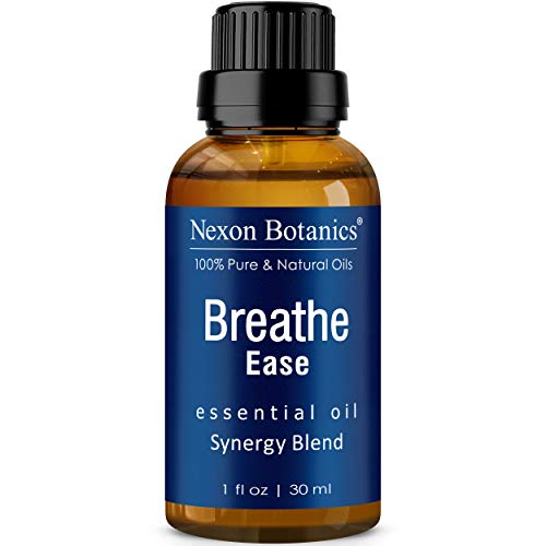 Breathe Essential Oil Blend 30 ml - Pure, Natural Breath Easy Essential Oil from Eucalyptus, Peppermint, Rosemary, Niaouli - Helps Ease Sinus, Colds, Cough, and Congestion - Nexon Botanics