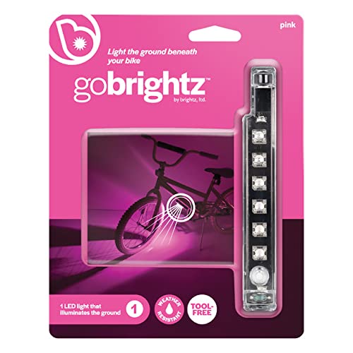 Brightz GoBrightz LED Bike Frame Light, Pink - LED Bike Frame Light for Night Riding - 4 Modes for Flashing or Constant Glow - Fun Safety Light Bike Accessories for Kids, Boys, Girls, Teens & Adults